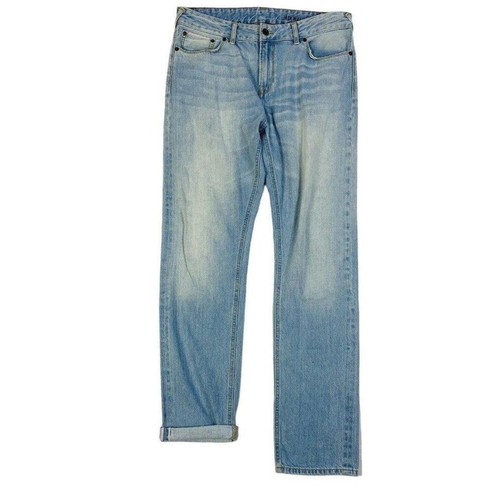 Jack Wills Mens Medium Wash Blue Cotton 5 Pocket Selvedge Edge Jeans Size 28X32